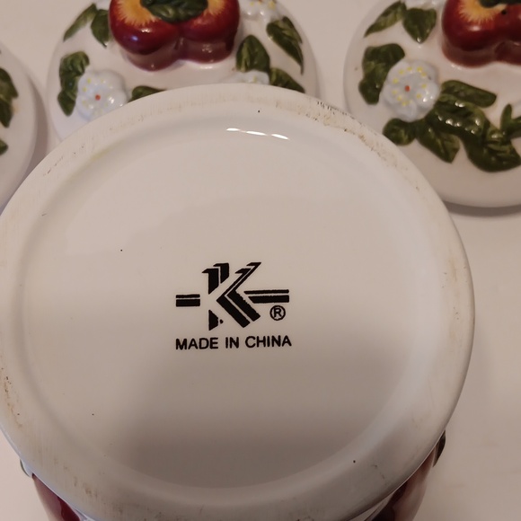 Set of 3 KK Ceramic Apple Canisters - Picture 7 of 10